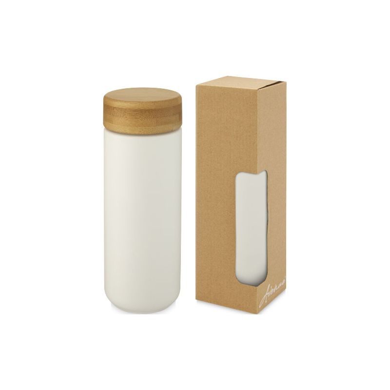 Copo térmico de cerámica de 300 ml con tapa de bambú "Lumi"