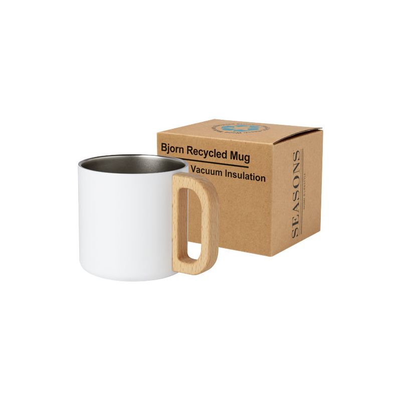 Taza de acero inoxidable reciclado con certificado RCS de 360 ml con aislamiento al vacío de cobre "Bjorn"