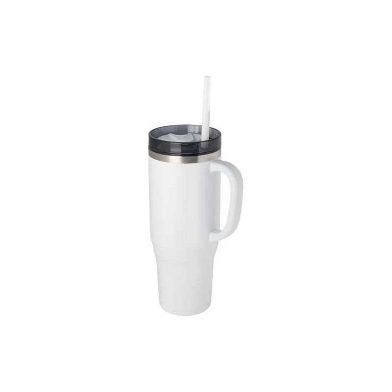 Taza con pajita con aislamiento térmico certificación RCS de 1200 ml "Melbourne"