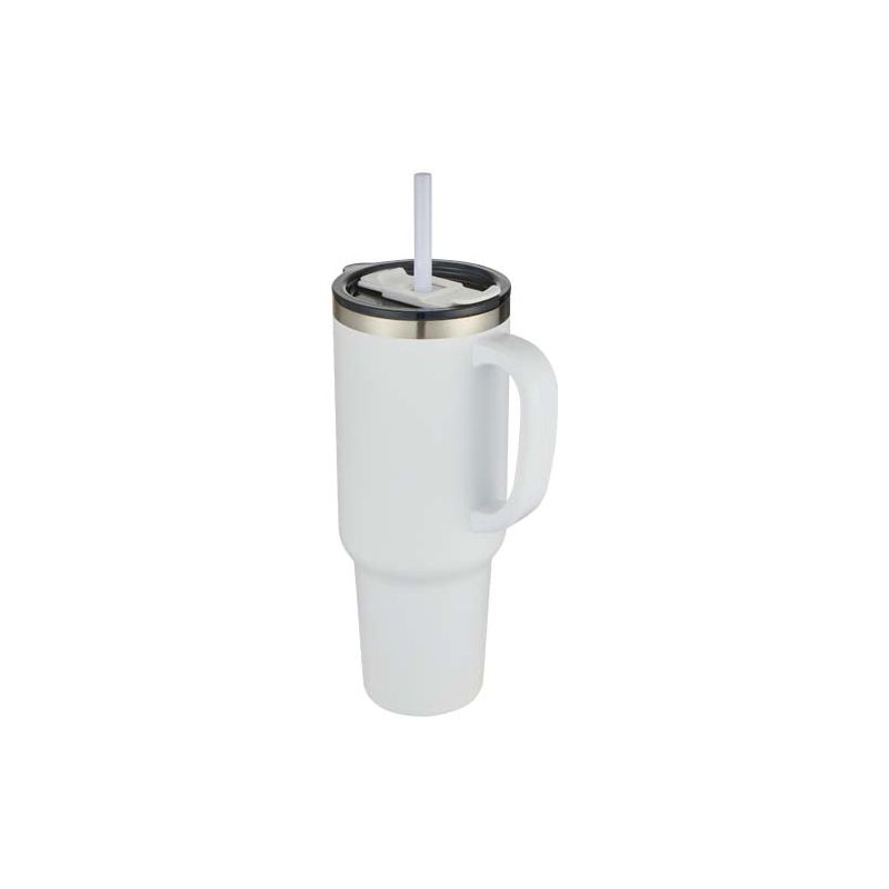 Taza térmica de vacío con pajita de cobre con certificación RCS de doble pared de 1200 ml "Sydney"