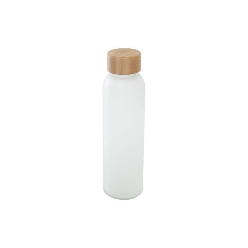 Garrafa de vidrio sódico-cálcico mate con tapa de bambú de 500 ml "Lume"