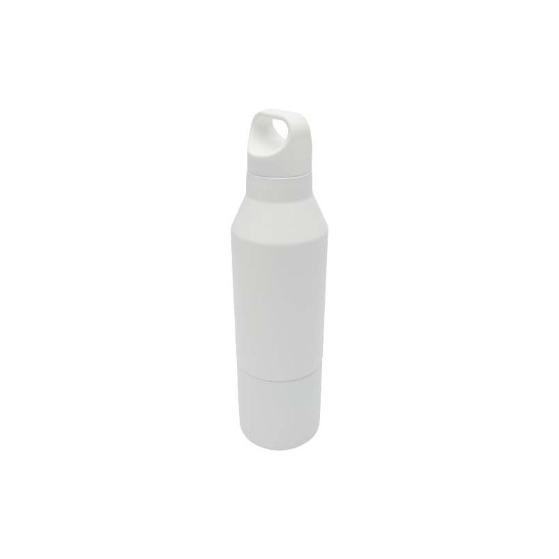 Garrafa con aislamiento de acero inoxidable reciclado con certificación RCS de 600 ml con vaso de 300 ml "Odessy"