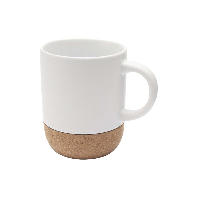 Taza de cerámica de 300 ml con detalles en corcho y acabado mate "Billie"