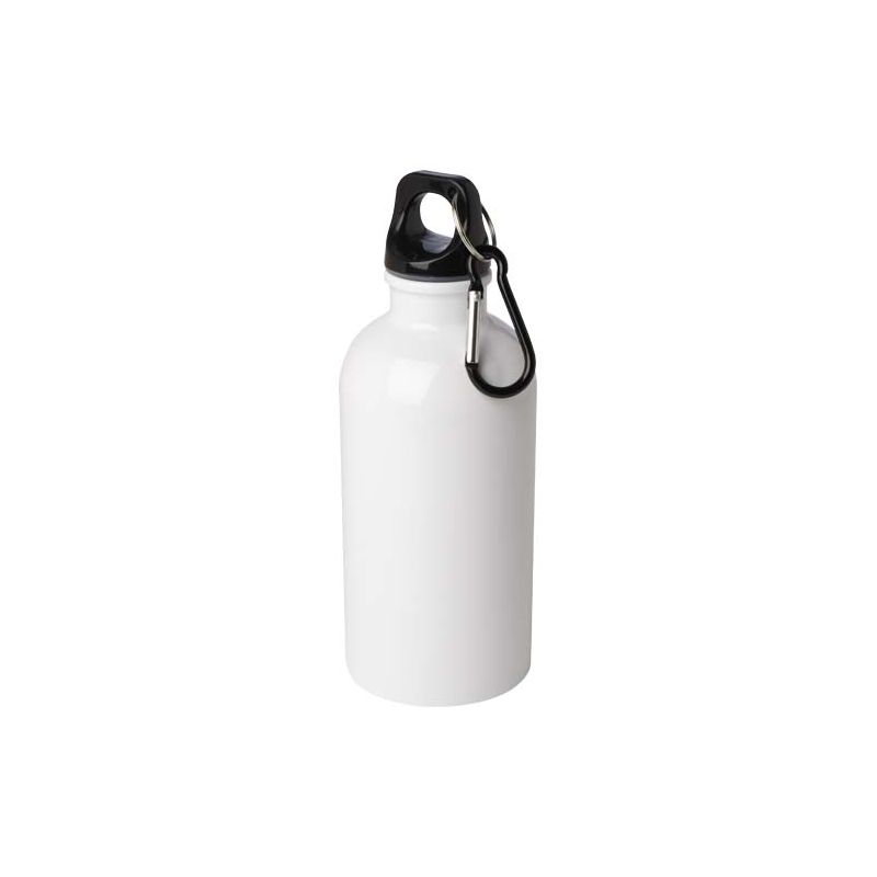 Garrafa de agua con mosquetón de pared simple de acero inoxidable con certificación RCS de 400 ml "Oregon"