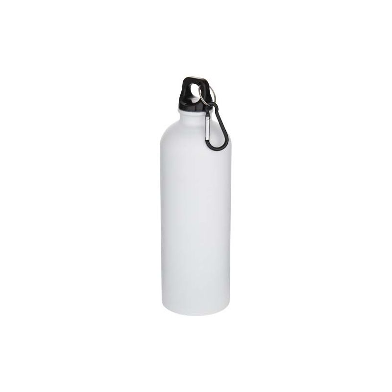 Botella de agua de acero inoxidable de una sola pared con acabado mate y certificación RCS de 750 ml con mosquetón "Oregon"