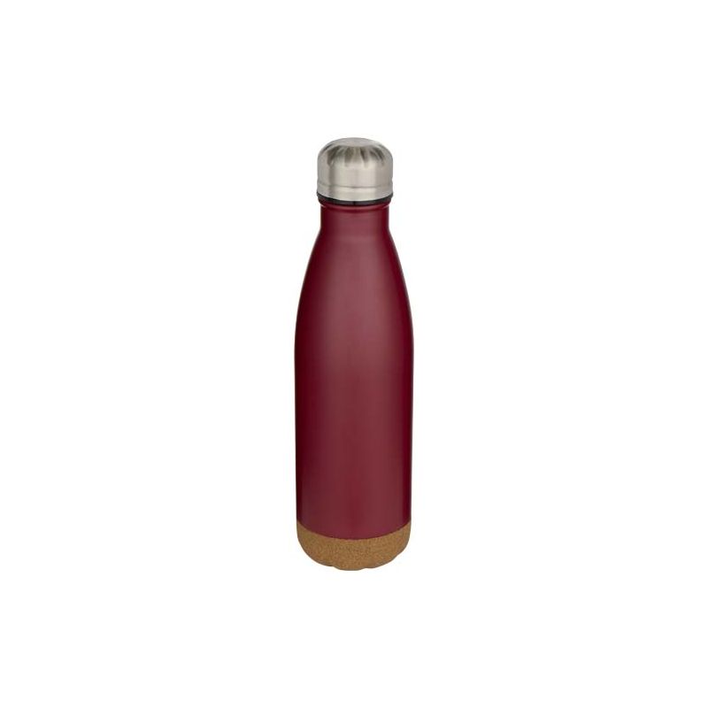 Botella de agua de acero inoxidable con aislamiento al vacío de doble pared de 500 ml con detalles en corcho "Cove"