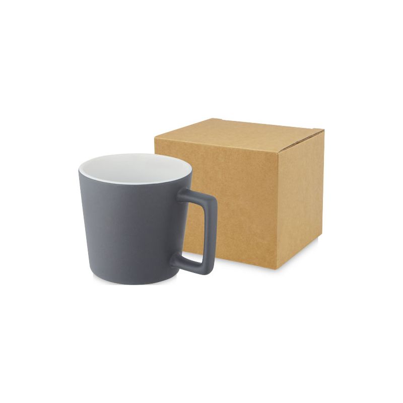 Caneca de cerámica de 370 ml con acabado mate "Cali"