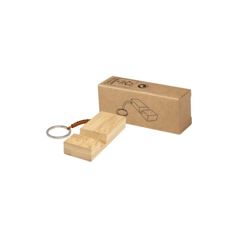 Soporte para smartphone de bambú con llavero "Bosona"