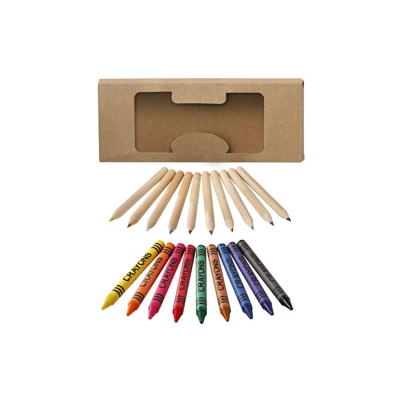 Juego de 19 lápices de colores y ceras "Lucky"
