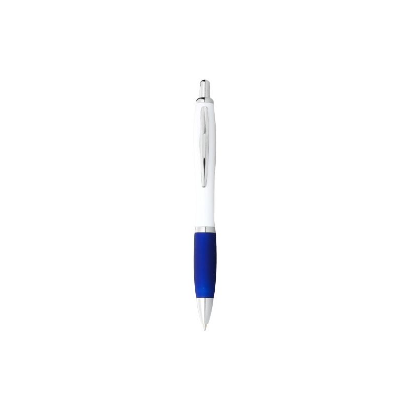 Bolígrafo blanco con agarre de color "Nash" (tinta azul)