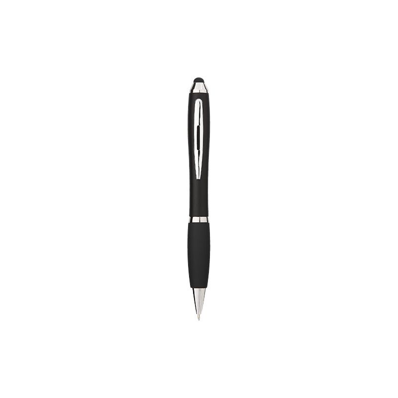 Bolígrafo Stylus colorido con agarre negro "Nash" (tinta azul)