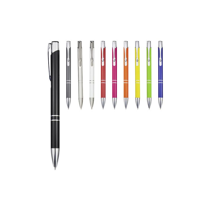 Bolígrafo con mecanismo de clic de aluminio "Moneta" (tinta negra)
