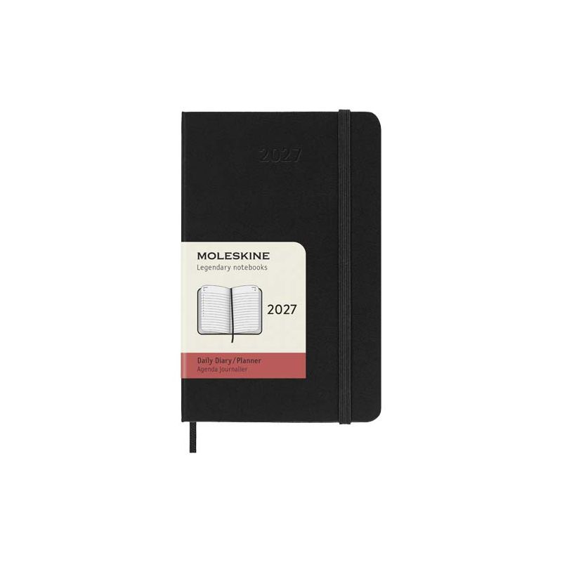 Agenda diaria de bolsillo de tapa dura de 12 meses Moleskine