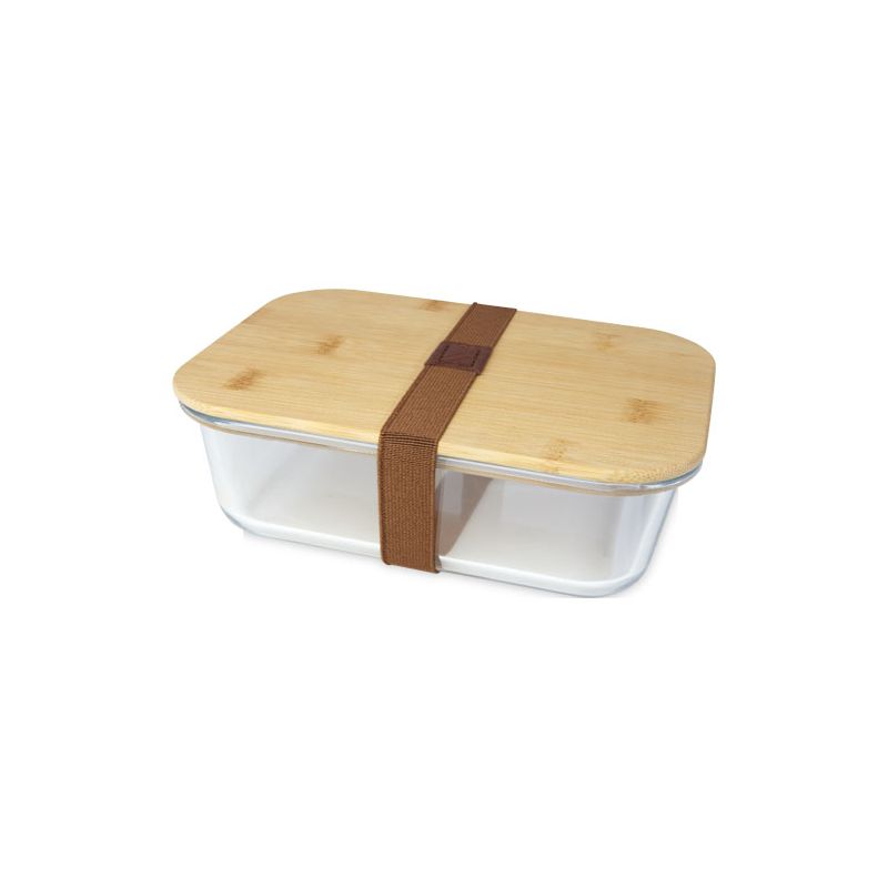 Fiambrera de vidrio con tapa de bambú "Roby"