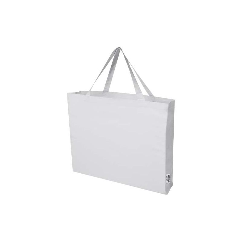 Saco de algodón reciclado con fuelle GRS de 220 g/m² "Odessa" 40L