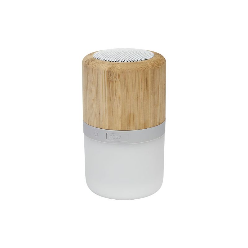 Altavoz Bluetooth® de bambú con luz "Aurea"