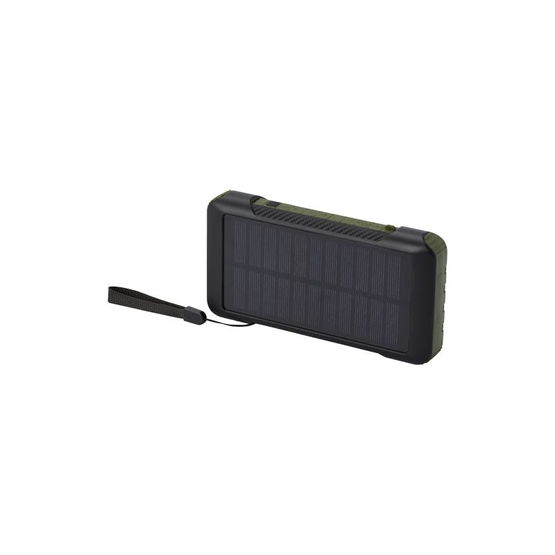 Powerbank solar con dinamo de 10 000 mAh en plástico reciclado RCS "Soldy"