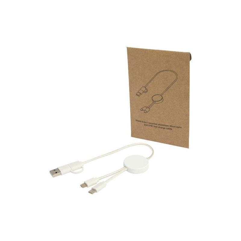 Cable de sincronización de datos y carga rápida de 27 W de 30 cm de plástico reciclado 5 en 1 "Citala"