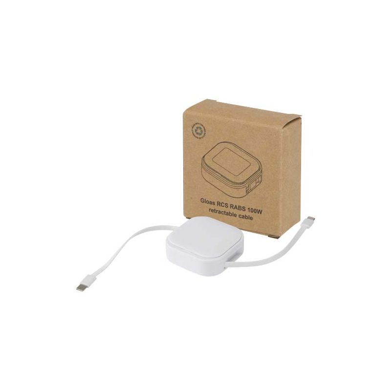 Cable retráctil de sincronización de datos y carga rápida de 100 W reciclado, 5 en 1, con juego de herramientas para smartphone "Gloas"