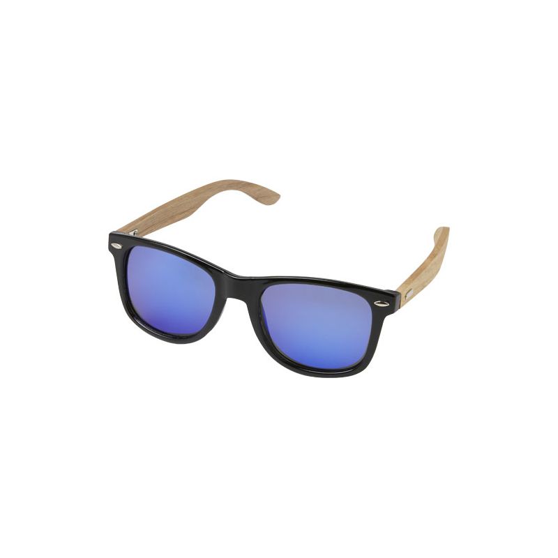 Gafas de sol polarizadas espejadas en RPET/madera en caja de regalo "Hiru"