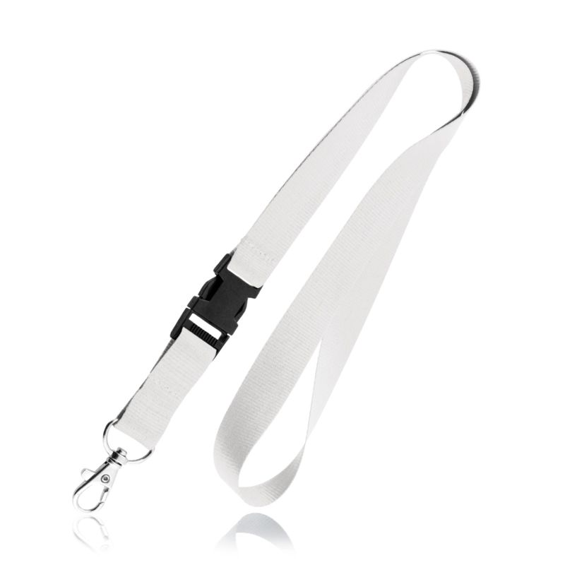 Lanyard Lia en poliéster con cierre clic-clac y mosquetón