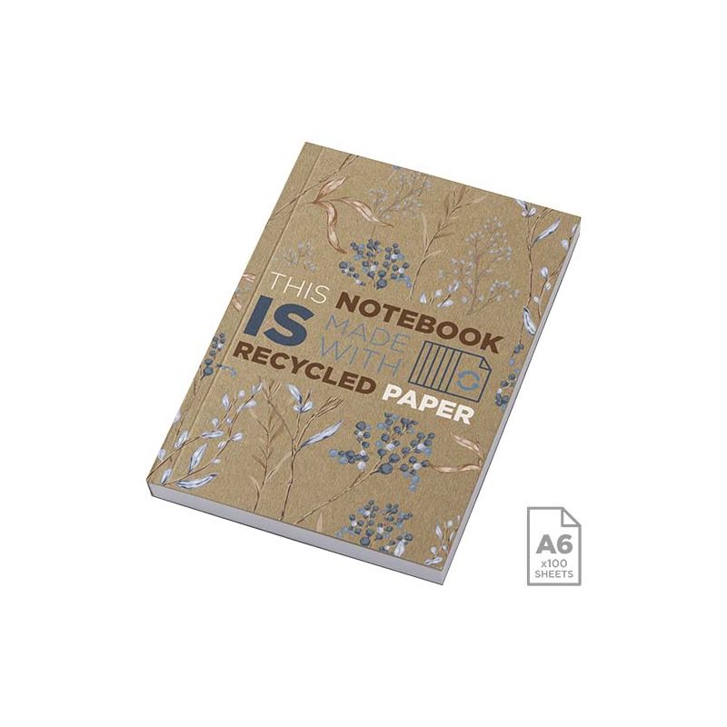 Bloc de notas Kraft A6 de tapa blanda reciclada - 100 hojas "Novella Austen"