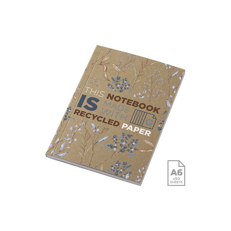 Bloc de notas Kraft A6 de tapa blanda reciclado - 50 hojas "Novella Austen"