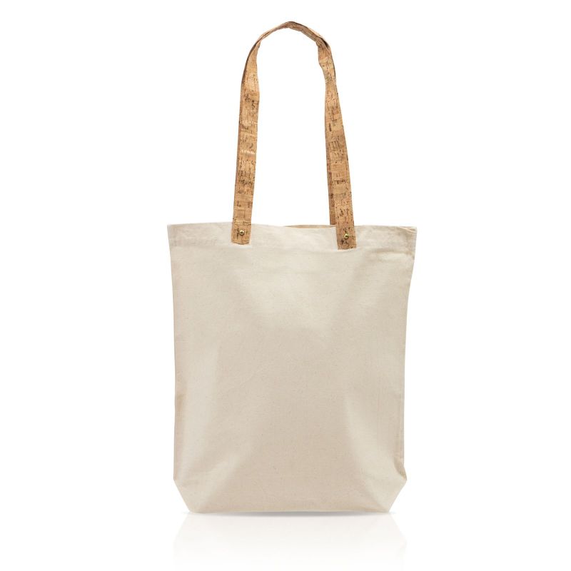 Natcork Bolsa de algodón con asas de corcho