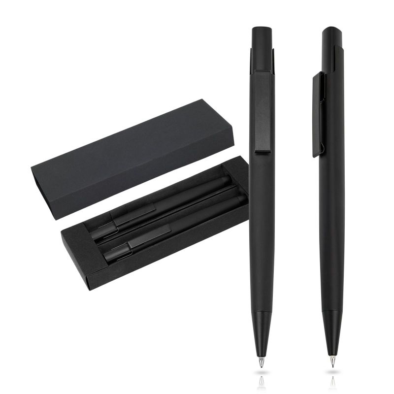 Adak Conjunto de bolígrafo y portaminas de aluminio, estuche de regalo