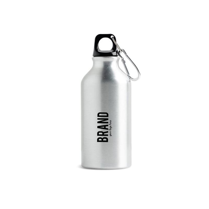 Freshy R Botella de aluminio reciclado, 400ml con tapón de color