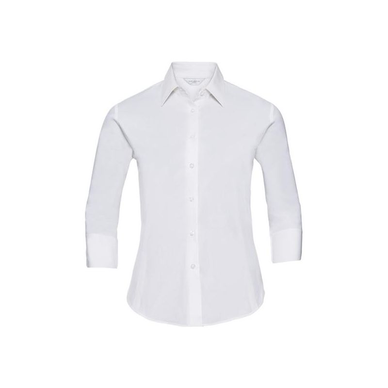 Camisa de popelina de manga larga para mujer