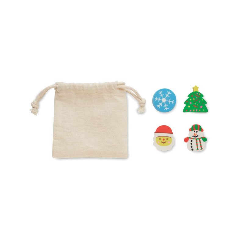 Set de 4 gomas de borrar de Navidad