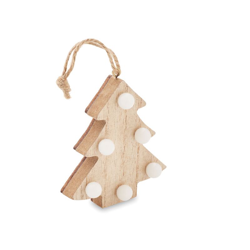 Árbol de Navidad de madera con luces