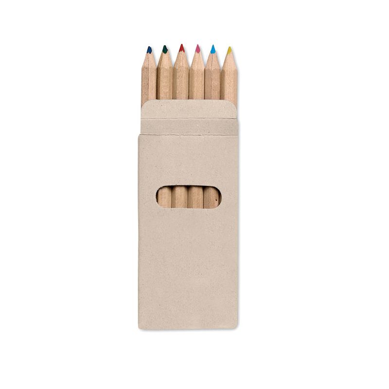 6 lápices de colores en caja