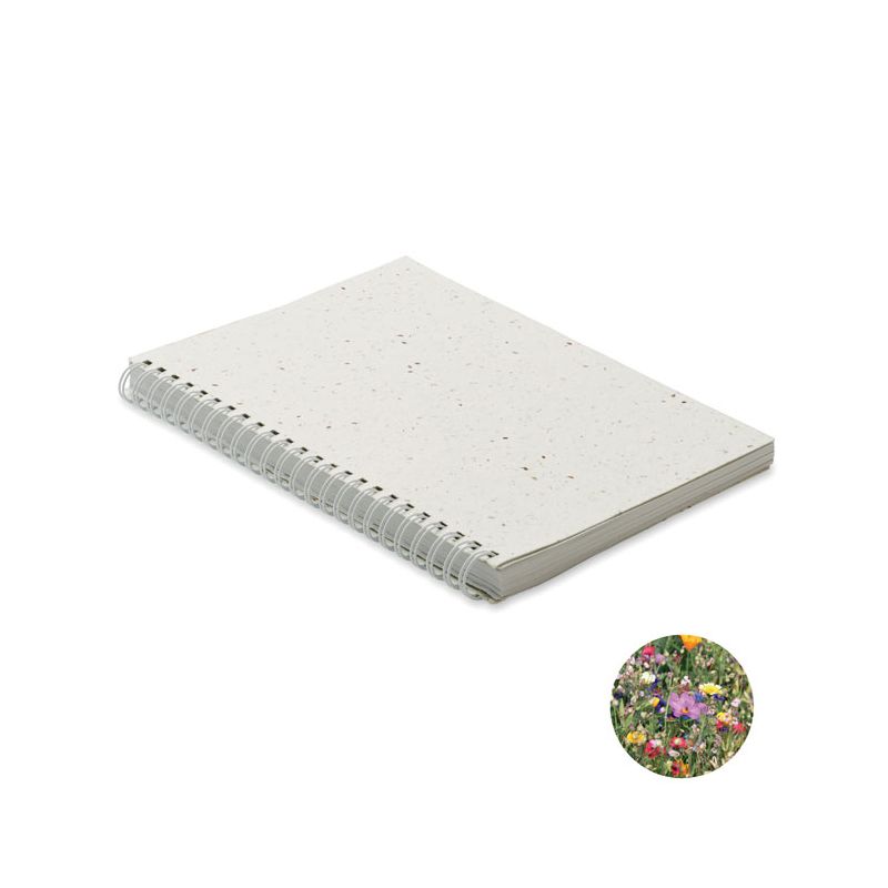 Bloc A5 con tapa de papel con semillas