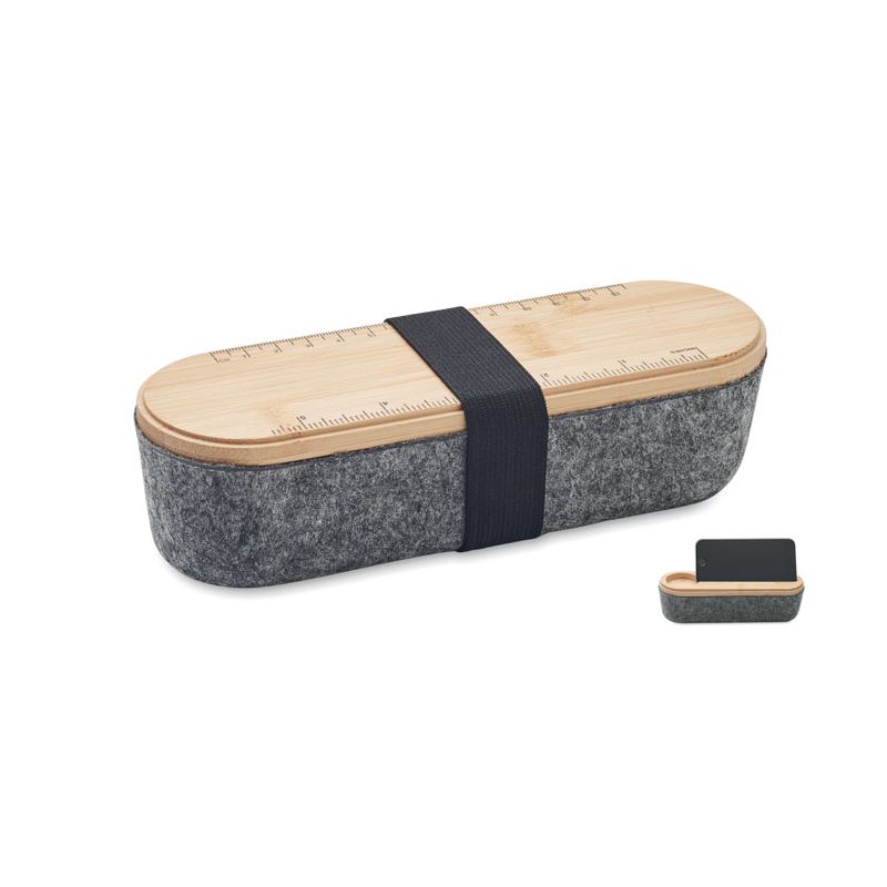 Estuche de fieltro RPET con tapa