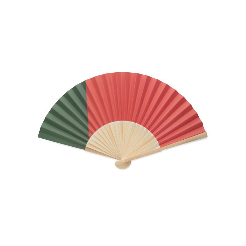 Abanico de bambú dibujo bandera