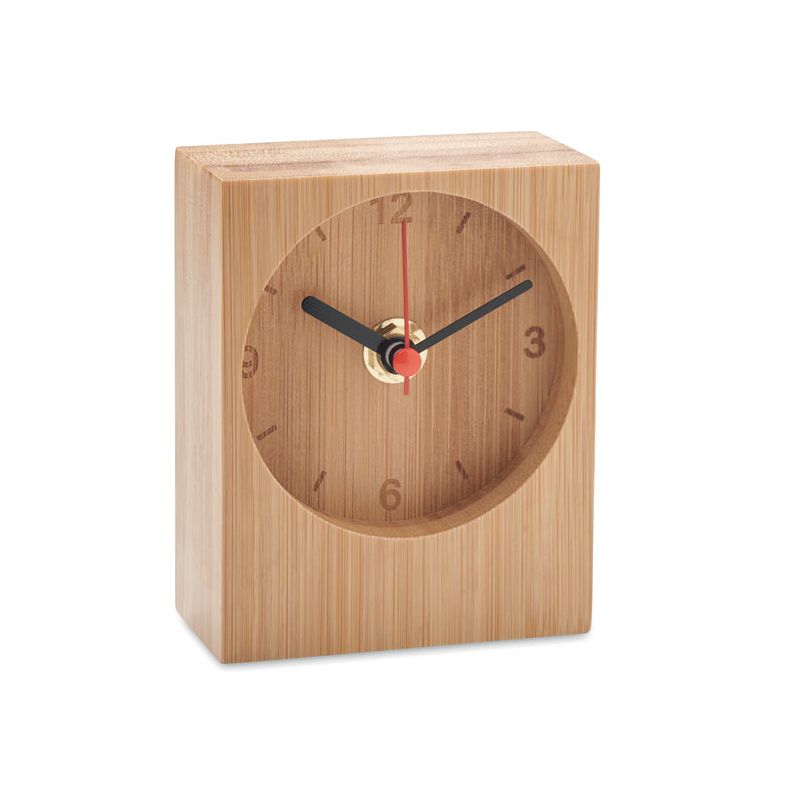 Reloj de mesa de bambú