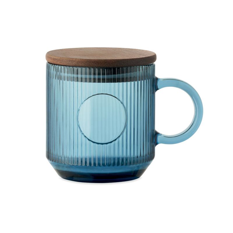 Taza de vidrio estriado 300 ml