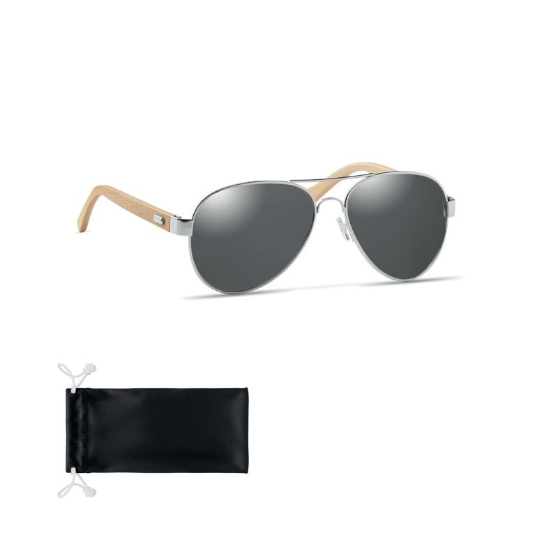 Gafas de sol de bambú en bolsa