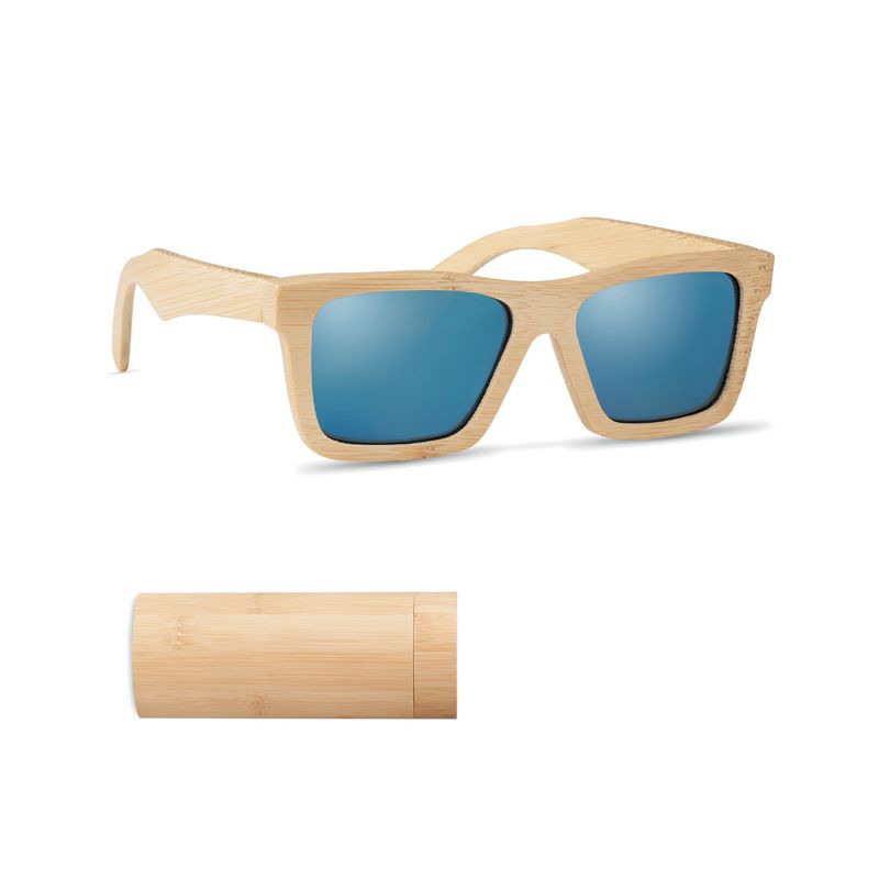 Gafas de sol y estuche de bambú