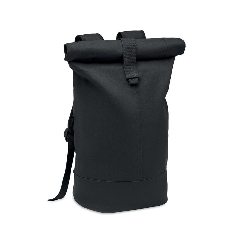 Washed canvas rolltop backpack