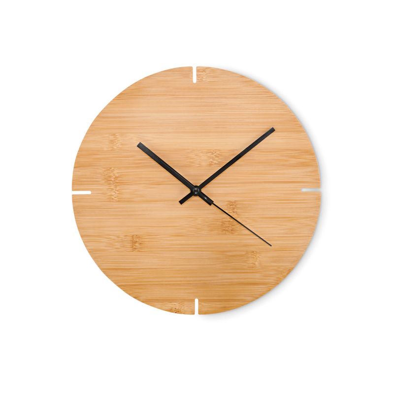 Reloj de pared de bambú