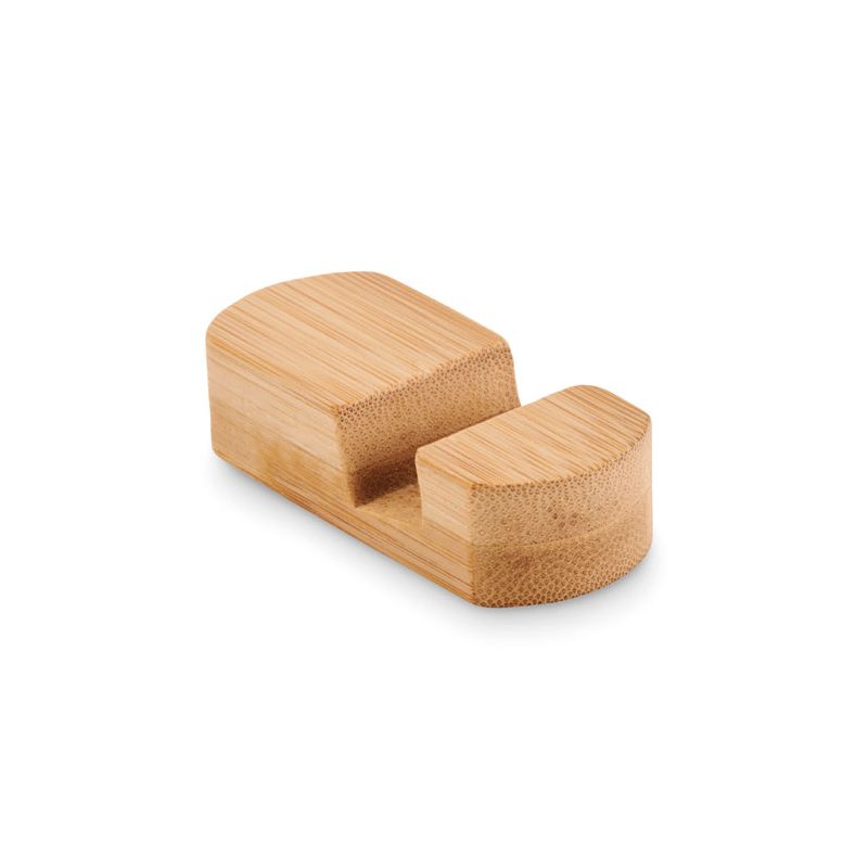 Mini soporte telefónico de bambú