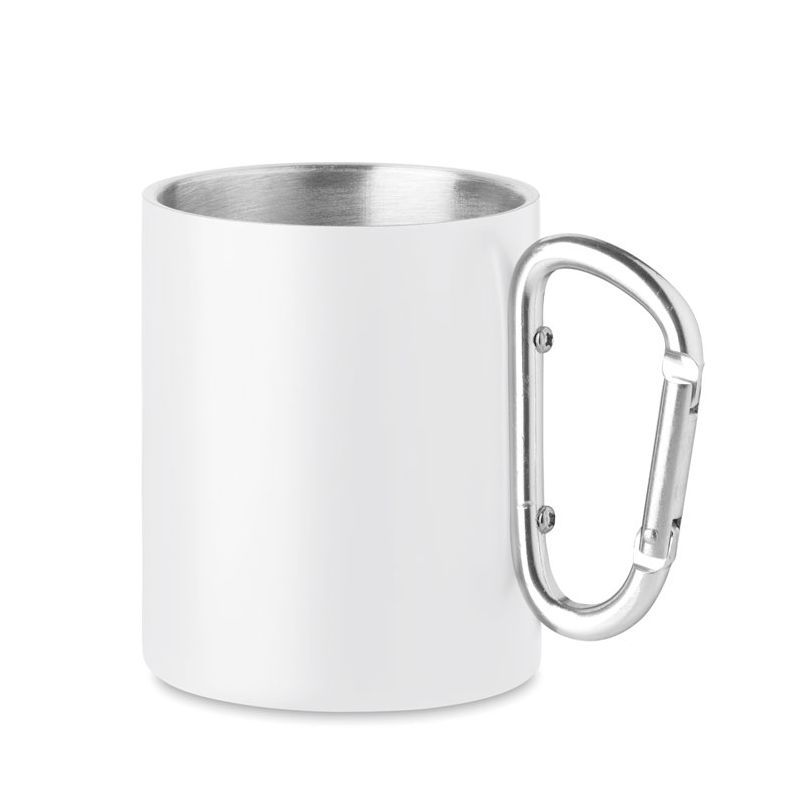 Taza de metal con mosquetón