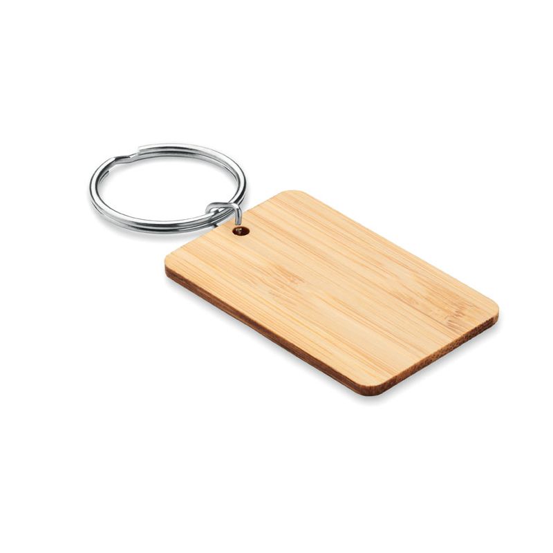 Llavero rectangular de bambú