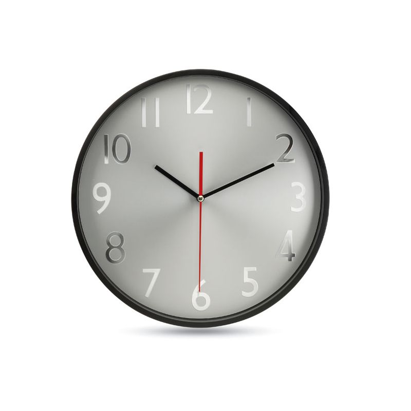 Reloj de pared esfera plateada