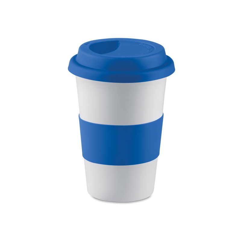 Taza de cerámica con tapa de silicona