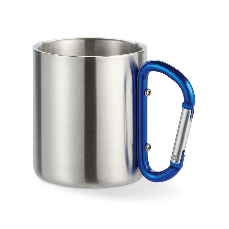 Taza metálica con asa mosquetón