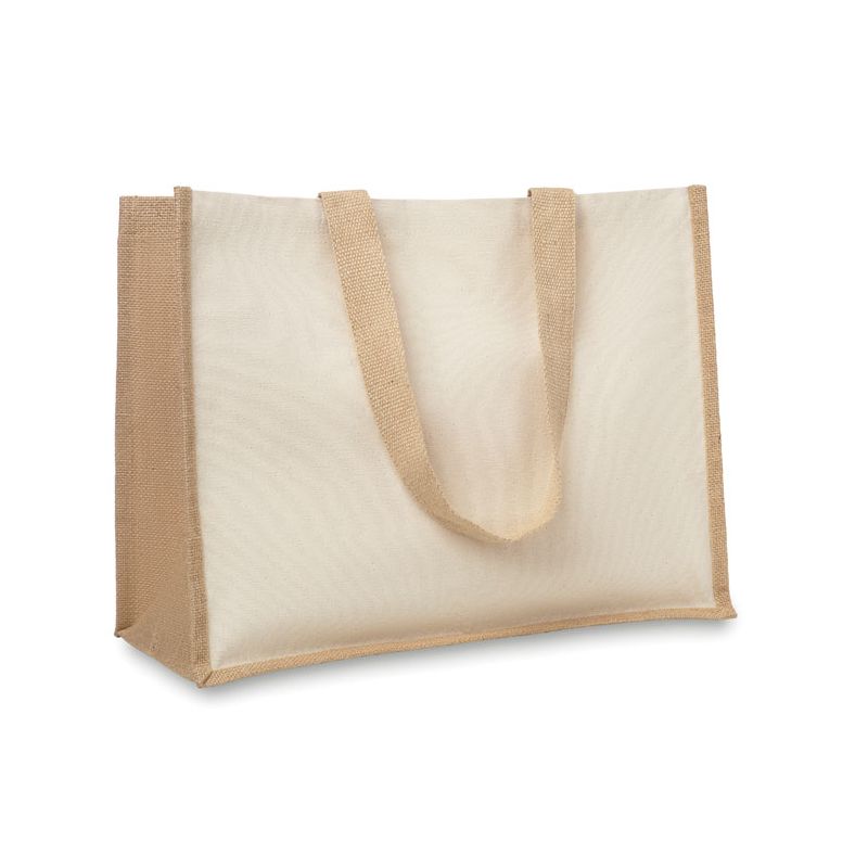 Bolsa de compras de tela y yute